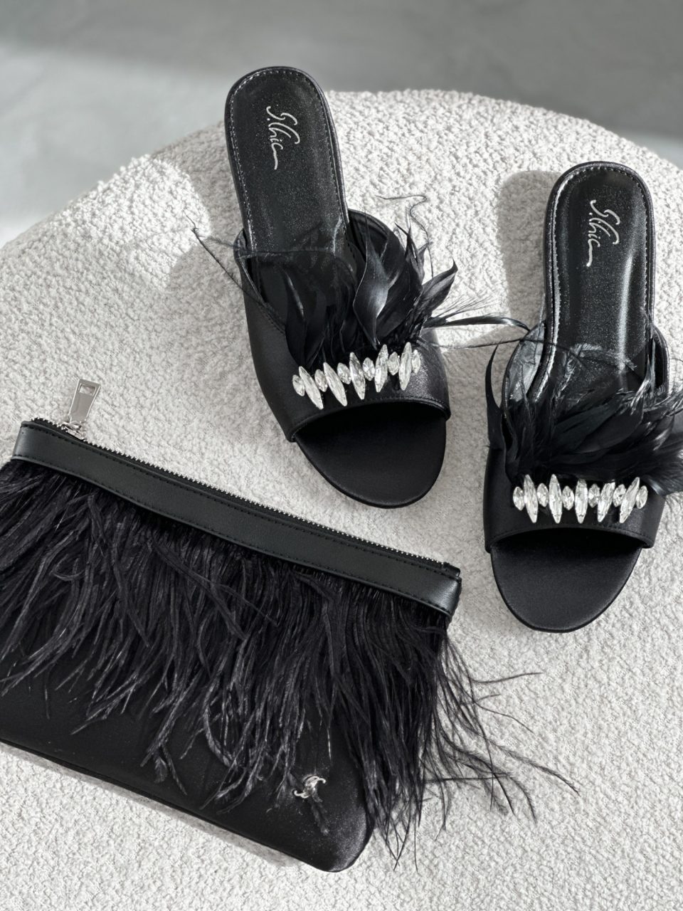 3566-3 / Feathered Elegance Crystal Slippers