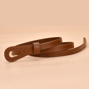New-Ladies-Leather-Thin-Belt-Non-porous-4