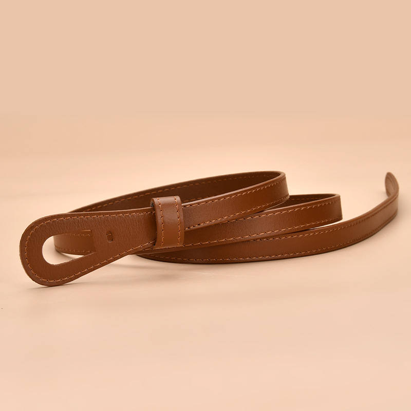 New-Ladies-Leather-Thin-Belt-Non-porous-4