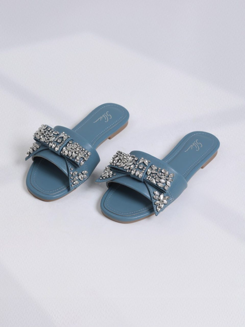 Luxury Crystal-Decorated Slide Sandals